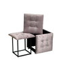GO GIFT Jeu de tabourets Transformer Rose Velours Acier - 5 Unités