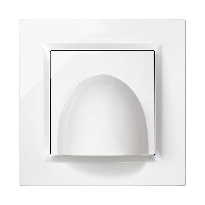 Simon Sortie de câble blanche avec cadre série 10 Mesure 8,5 x 5,5 x 8,5 cm Enclavement 2,5 cm
