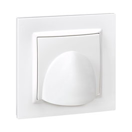 Simon Sortie de câble blanche avec cadre série 10 Mesure 8,5 x 5,5 x 8,5 cm Enclavement 2,5 cm