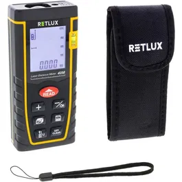 Retlux Télémètre Laser RHT 100 - Mesure de Distance 40 m, Surface et Volume - Précision +/- 2 mm