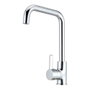 Verhal Zeta Robinet de cuisine monocommande bec haut rotatif argent brillant laiton