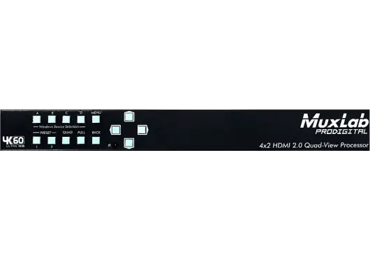 MUXLAB Quad View HDMI 4x2 4K Multiviewer Matrice HDMI avec RS232, IR, LAN MUXLAB Quad View HDMI 4x2 4K Multiviewer Matrice HDMI avec RS232, IR, LAN