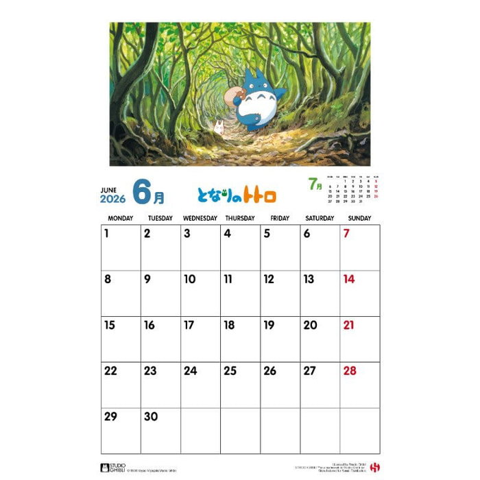Mon Voisin Totoro calendrier 2026 *ANGLAIS* Mon Voisin Totoro calendrier 2026 *ANGLAIS*