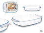 VIVALTO Bandeja borosilicate rectangulaire avec anses 3,8 L, Transparente