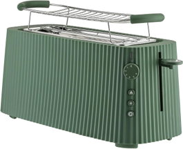 Alessi Plissé Tostadora Ranura Larga Verte avec support pour brioches MDL15 GR