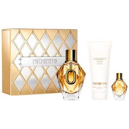Paco Rabanne Million Gold For Her Coffret Parfum Recargable : Eau de Parfum 90 ml + Lotion pour le Corps 100 ml + Eau de Parfum 10 ml