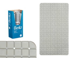 Berilo Tapis de Bain Antidérapant Gris Carreaux PVC 6x28x6 cm (Ouvert : 67,7 x 38,5 x 0,7 cm) (Set de 6)