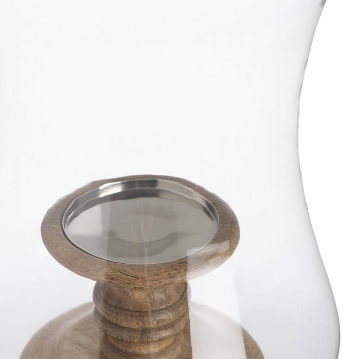 BigBuy Home Bougeoir Naturel Bois Verre 20 x 20 x 57 cm BigBuy Home Bougeoir Naturel Bois Verre 20 x 20 x 57 cm