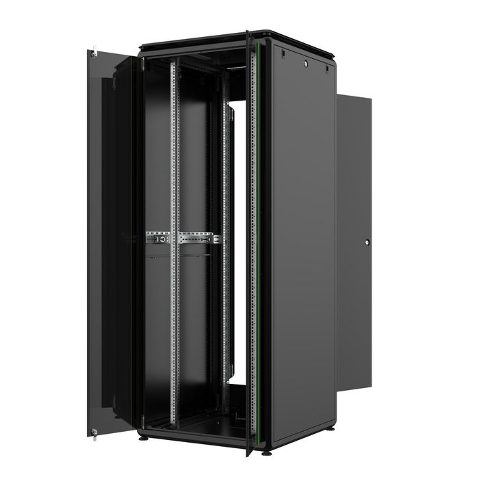 Lanview Armoire Rack Informatique Autoportante 19 pouces 42U 800 x 800 mm Porte Vitrée