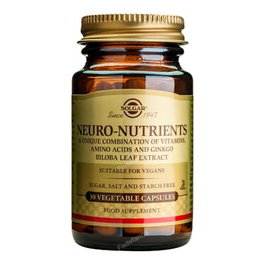 SOLGAR Neuro Nutrients 30 gélules végétales Complément alimentaire cerveau Ginkgo biloba Vitamines B