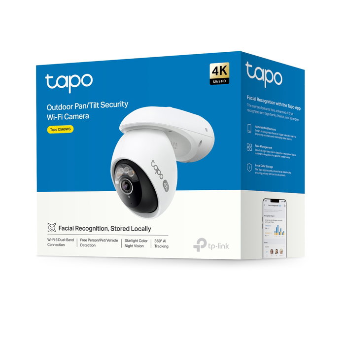 TP-Link Tapo TC46 Caméra de Sécurité WiFi Extérieure 4K 8MP Vision Nocturne Couleur IA Détection Personnes Animaux TP-Link Tapo TC46 Caméra de Sécurité WiFi Extérieure 4K 8MP Vision Nocturne Couleur IA Détection Personnes Animaux