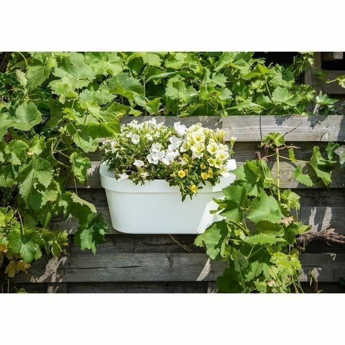 Garden Id Jardinière Star Balcony + Hook Blanche 50 x 21 cm Garden Id Jardinière Star Balcony + Hook Blanche 50 x 21 cm