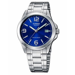 Casio LTP-1215A-2A avec cadran bleu et bracelet gris