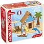 Jeujura - Jeu de Construction en Bois La Cabane de Plage 55 Pièces, avec Tapis de Jeu et Accessoires (22 x 18,5 x 8,5 cm)