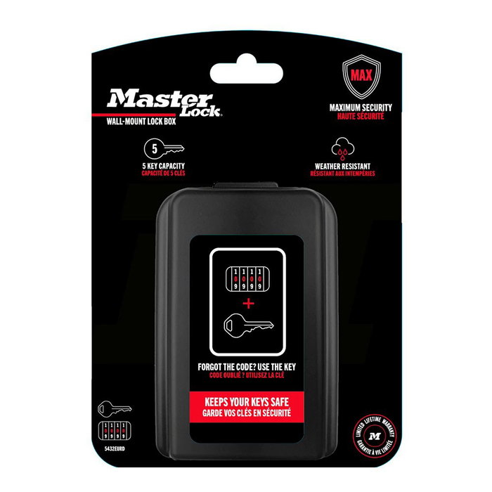 Master Lock Boîtier mural pour clés avec combinaison et clé