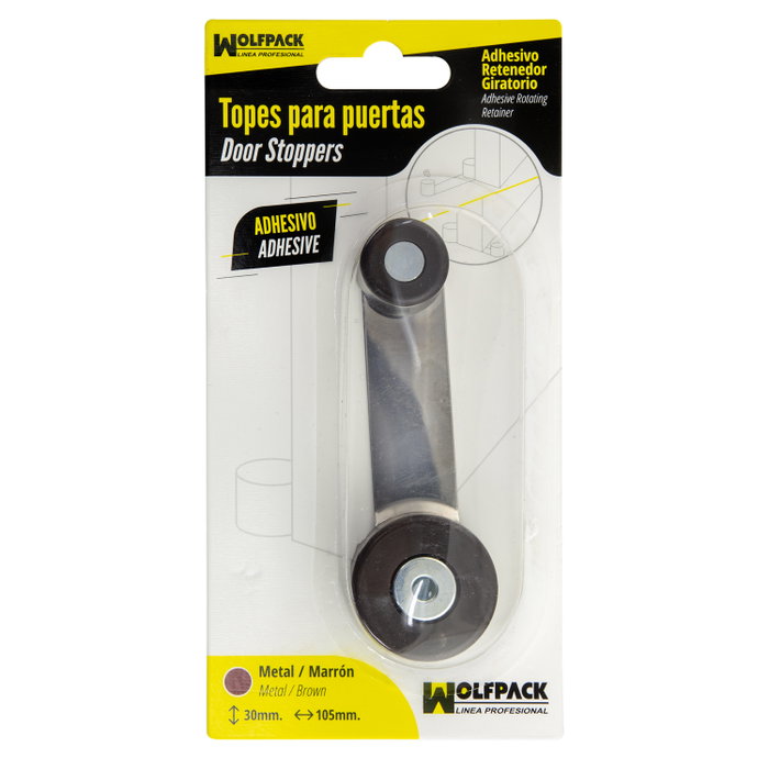 WOLFPACK LINEA PROFESIONAL Tope de porte avec retenteur métallique et gomme marron
