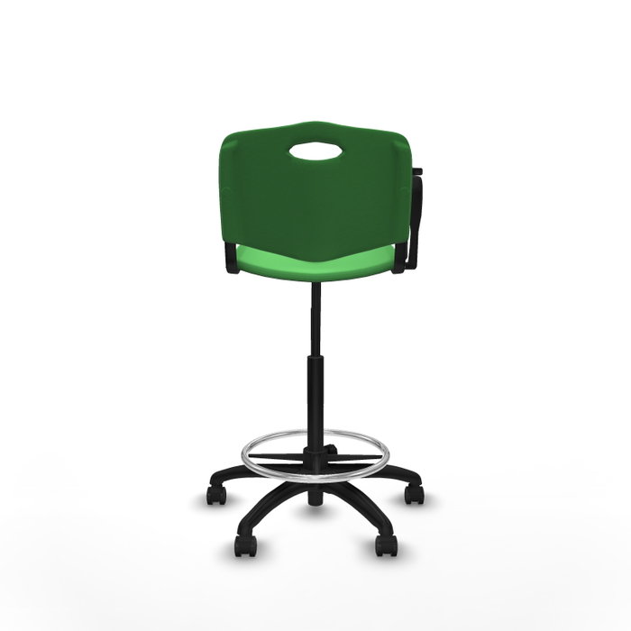 Tabouret Taburete Robledo Pivotant Chlorure de polyvinyle Vert Structure polyamide noire Non applicable Sans appui-tête Roulettes autofreinées