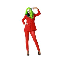 Atosa Déguisement Clown Rouge avec Cravate et Chemise pour Femme Adulte