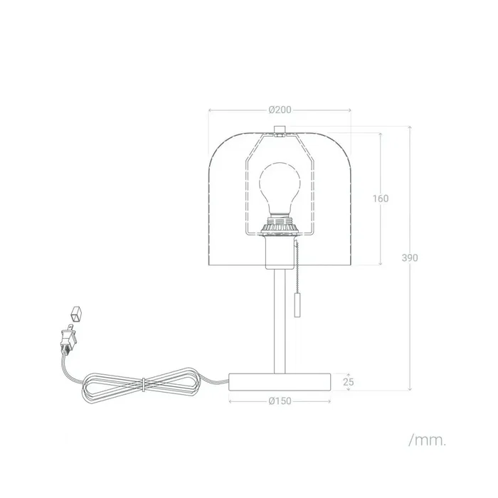 Messina SKD-T1010 - Lampe de table en acier avec interrupteur à tirette et douille E27 - Éclairage d'intérieur design Messina SKD-T1010 - Lampe de table en acier avec interrupteur à tirette et douille E27 - Éclairage d'intérieur design