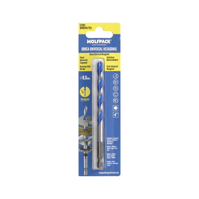 WOLFPACK LINEA PROFESIONAL Foret Universel Hexagonal 8,0 mm
