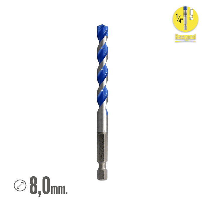 WOLFPACK LINEA PROFESIONAL Foret Universel Hexagonal 8,0 mm