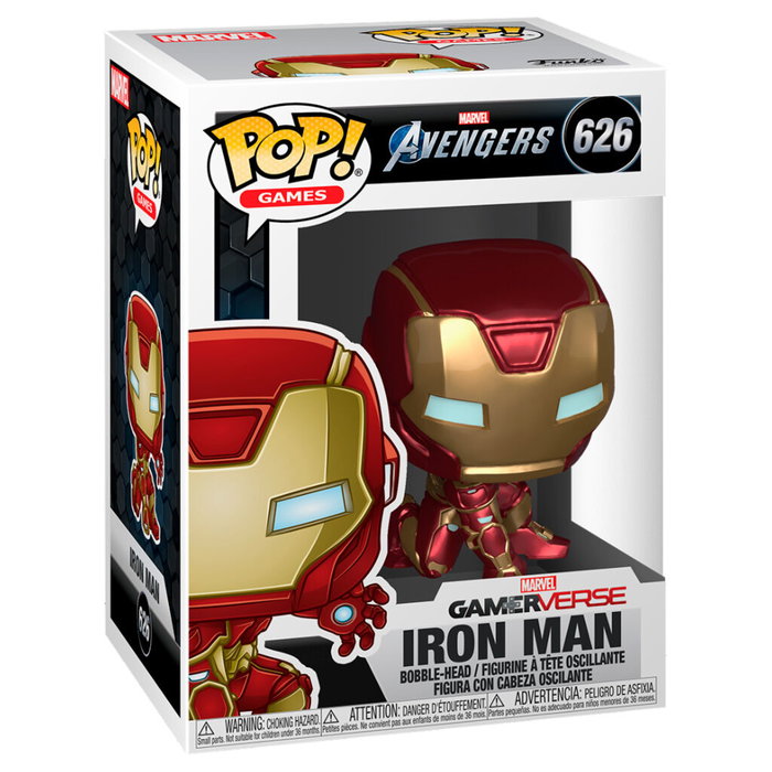 FUNKO - Figurine POP Marvel's Avengers Game : Iron Man Stark Tech Suit - Figurine Vinyle 9cm avec Boîte Présentoir