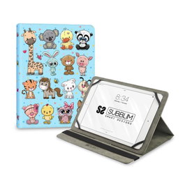 Subblim Trendy Case Housse Universelle pour Tablette 11 pouces, Folio Multicolore Animaux, Protection Anti-Rayures, Support 3 Angles, Silicone