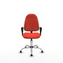 PIQUERAS Y CRESPO Chaise de bureau Algarra, tissu orange foncé, base chromée