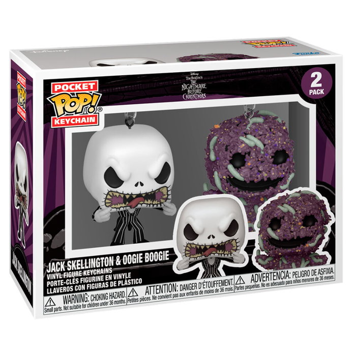 Funko Pack de 2 porte-clés Pocket POP! L'Étrange Noël de monsieur Jack Jack et Oogie Boogie