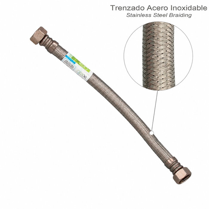 ORYX Latiguillo Flexible Acier Inoxydable Termo Femelle 1/2'' - Femelle 1/2'', 500 mm