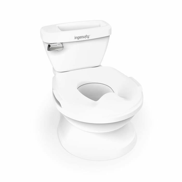 Ingenuity Mini Toilette enfant avec Réducteur de Toilette, Chasse d'eau musicale et rangement, Blanc Ingenuity Mini Toilette enfant avec Réducteur de Toilette, Chasse d'eau musicale et rangement, Blanc