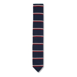 CHOPARD Cravate Maglia di Seta Bleu marine/Bordeaux/Ivoire en soie