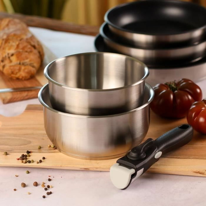 Menastyl Batterie de Cuisine Induction - 5 pièces - Inox - Gris
