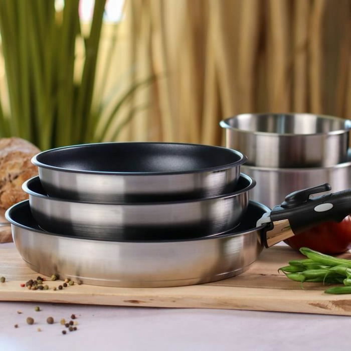 Menastyl Batterie de Cuisine Induction - 5 pièces - Inox - Gris