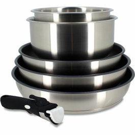Menastyl Batterie de Cuisine Induction - 5 pièces - Inox - Gris