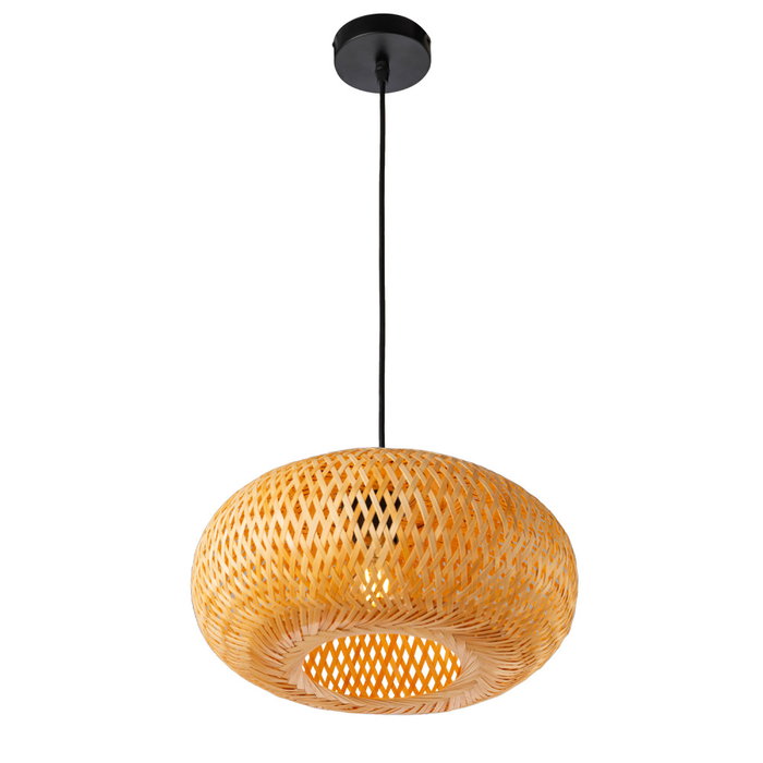 Lampe à suspension Shahin Shahr en rotin