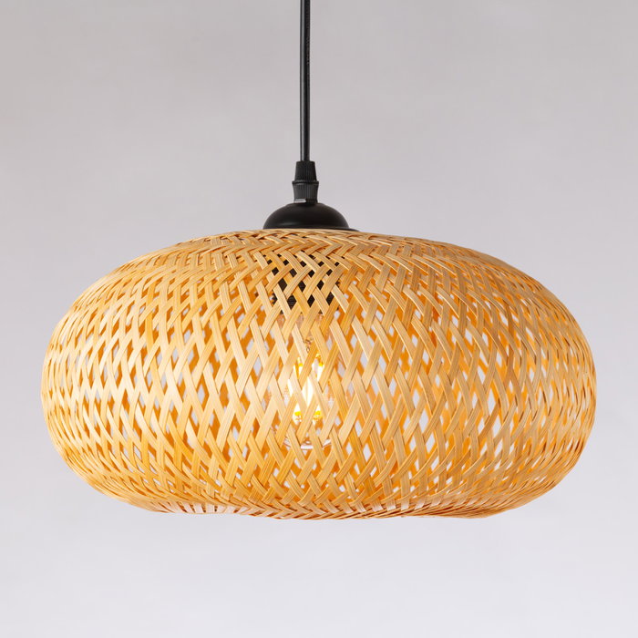 Lampe à suspension Shahin Shahr en rotin