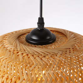 Lampe à suspension Shahin Shahr en rotin