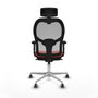 Piqueras y Crespo Chaise de Bureau avec Appui-tête 2D086G2 Orange Foncé