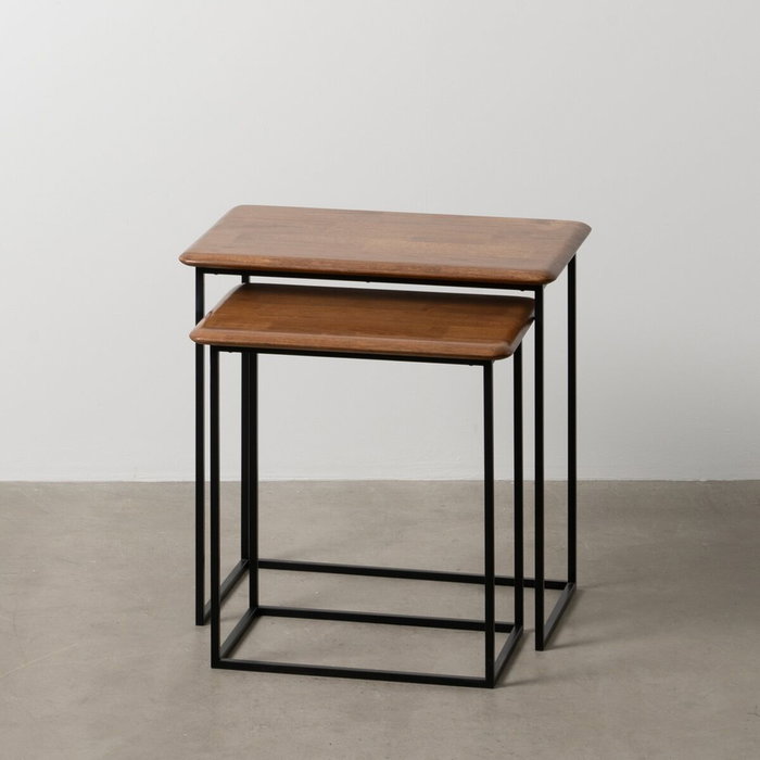 BigBuy Home Table d'appoint LAGOM Noir Naturel - Lot de 2 Pièces BigBuy Home Table d'appoint LAGOM Noir Naturel - Lot de 2 Pièces