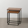BigBuy Home Table d'appoint LAGOM Noir Naturel - Lot de 2 Pièces