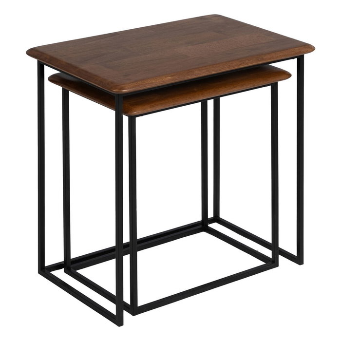 BigBuy Home Table d'appoint LAGOM Noir Naturel - Lot de 2 Pièces BigBuy Home Table d'appoint LAGOM Noir Naturel - Lot de 2 Pièces