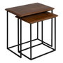BigBuy Home Table d'appoint LAGOM Noir Naturel - Lot de 2 Pièces