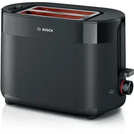 Bosch TAT2M123 MyMoment Toaster 2 Tranches, Noir - Fonctions Déshumidification, Réchauffage, Centrage Auto, Support à Viennoiseries et Ramasse-Miettes