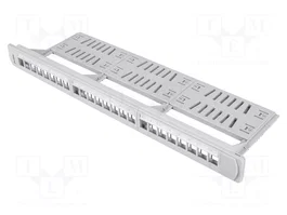 LANBERG Panneau de brassage Keystone 24 ports, rack 19 pouces, 1U, blanc