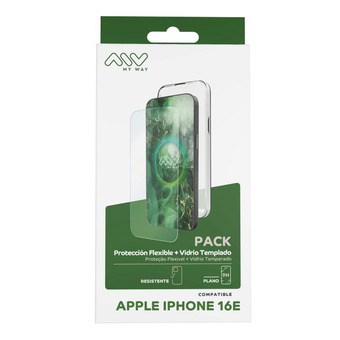 Myway Carcasse TPU Transparente Apple iPhone 16E (2025) avec Verre Trempé