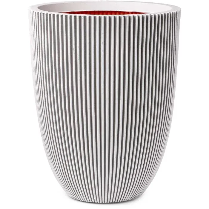 Capi Europe Vase Groove Ivoire 34x46 cm en Plastique Recyclé Résistant aux Intempéries pour Intérieur et Extérieur - 100% Étanche Capi Europe Vase Groove Ivoire 34x46 cm en Plastique Recyclé Résistant aux Intempéries pour Intérieur et Extérieur - 100% Étanche