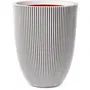 Capi Europe Vase Groove Ivoire 34x46 cm en Plastique Recyclé Résistant aux Intempéries pour Intérieur et Extérieur - 100% Étanche