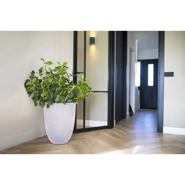 Capi Europe Vase Groove Ivoire 34x46 cm en Plastique Recyclé Résistant aux Intempéries pour Intérieur et Extérieur - 100% Étanche Capi Europe Vase Groove Ivoire 34x46 cm en Plastique Recyclé Résistant aux Intempéries pour Intérieur et Extérieur - 100% Étanche