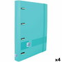 Reliure à anneaux Oxford Live & Go Bleu A4+ (4 Unités)